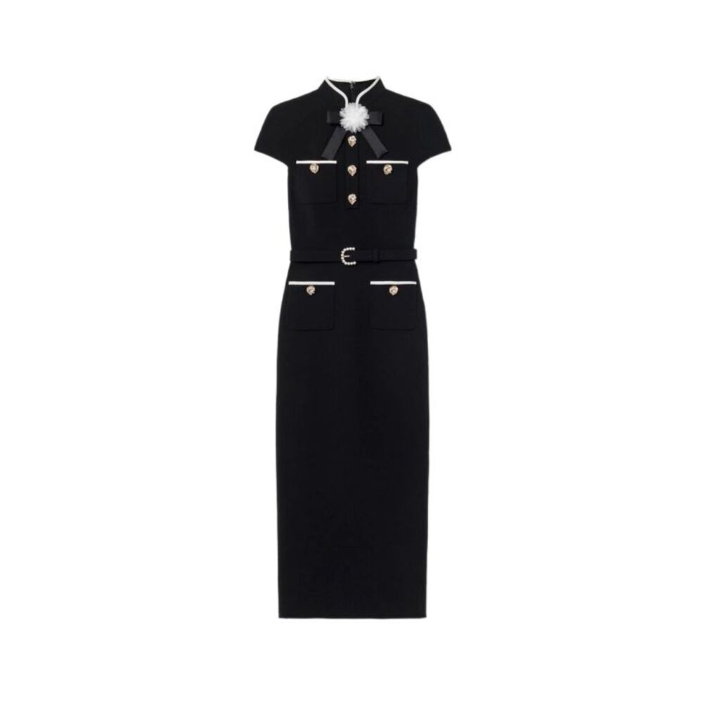 Self-Portrait Women Wool Crepe Midi Dress